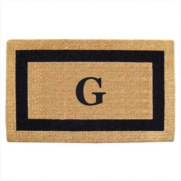 Nedia Home Nedia Home 02020H Single Picture - Black Frame 22 x 36 In. Heavy Duty Coir Doormat - Monogrammed H O2020H